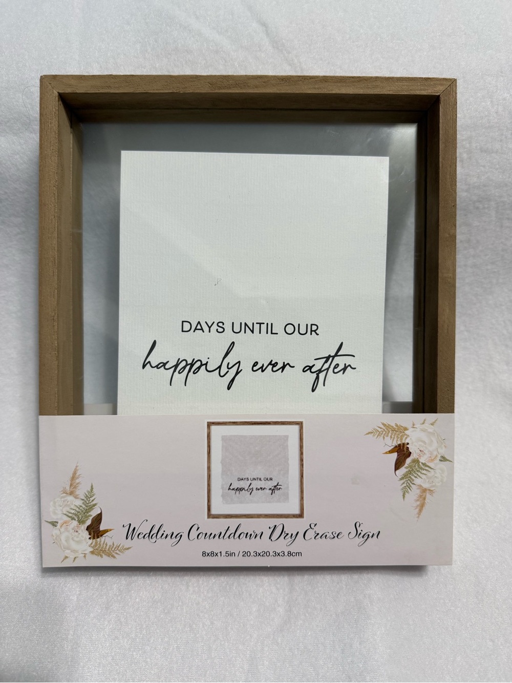 Wedding Countdown Dry Erase Sign - Tan Frame